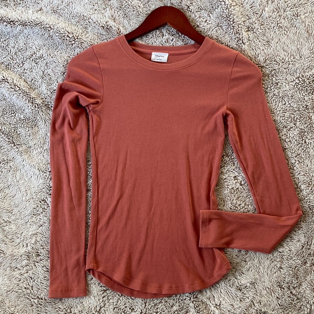 Aritzia, Wilfred Free Terracotta Go-To Long Sleeve Top, S, NWOT